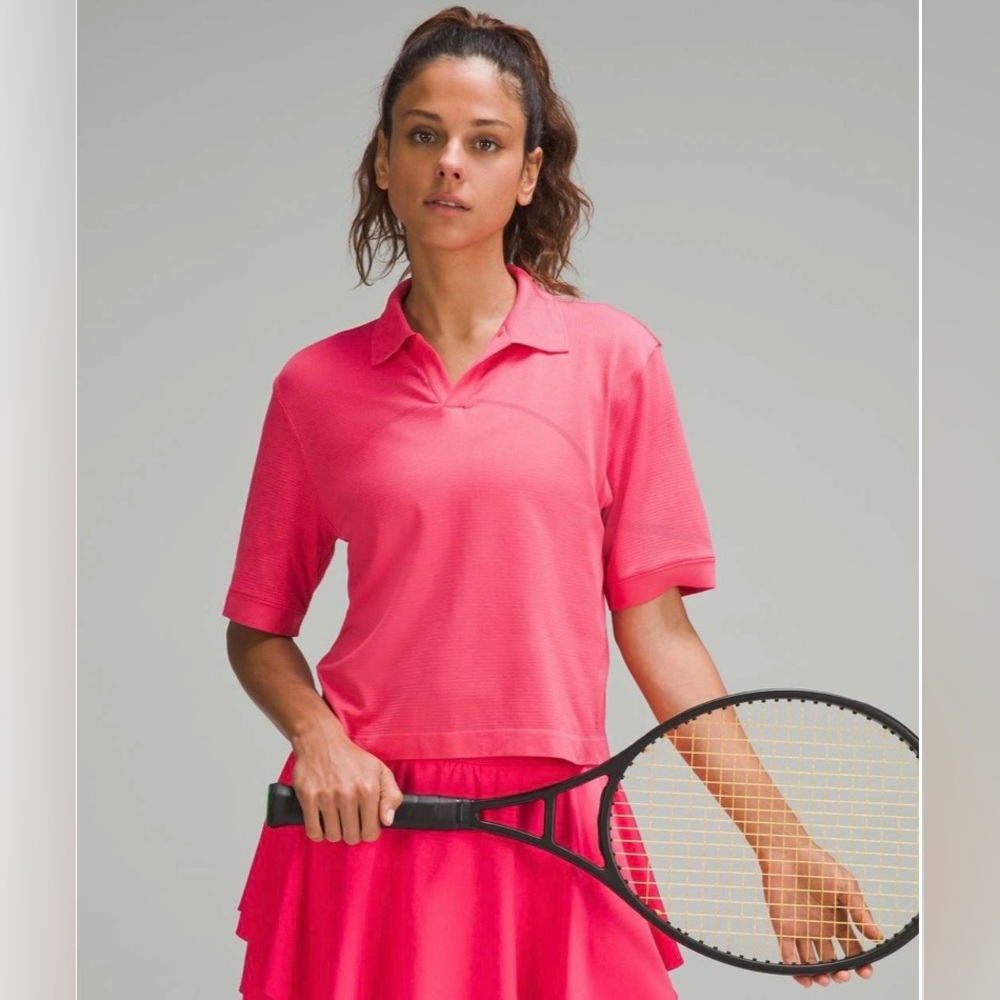 🍋Women’s Lululemon Swiftly Tech Relaxed-Fit Polo Shirt Size 4 lip gloss? W3GMJS🍋